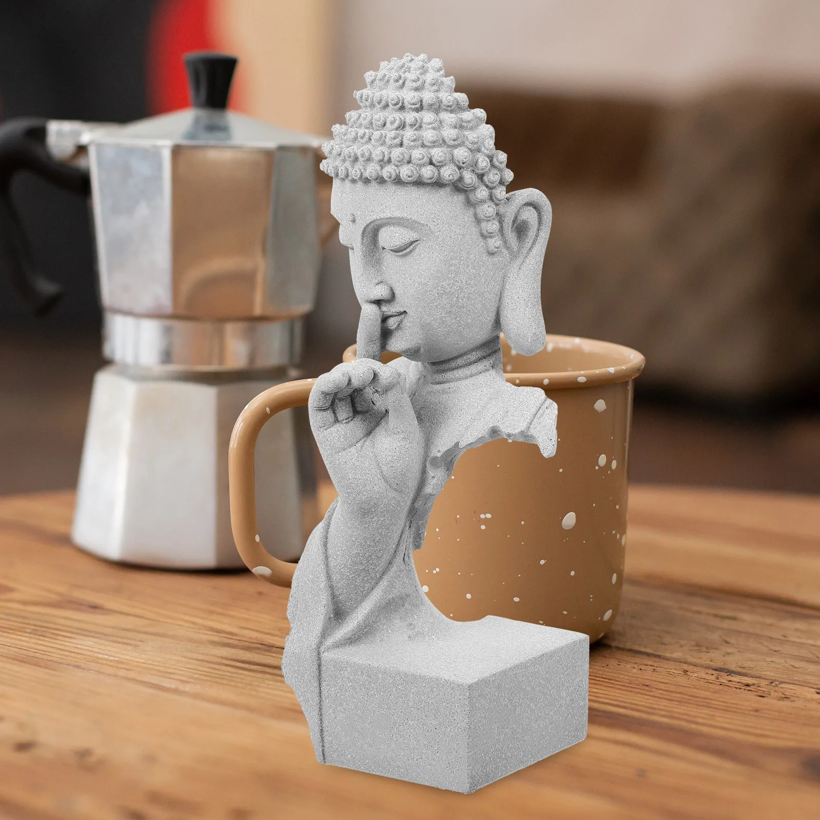 

Buddha Statue Aquarium Decoration Fish Tank Ornament with Exquisite Details for Peaceful Landscape Desktop Garden Decor