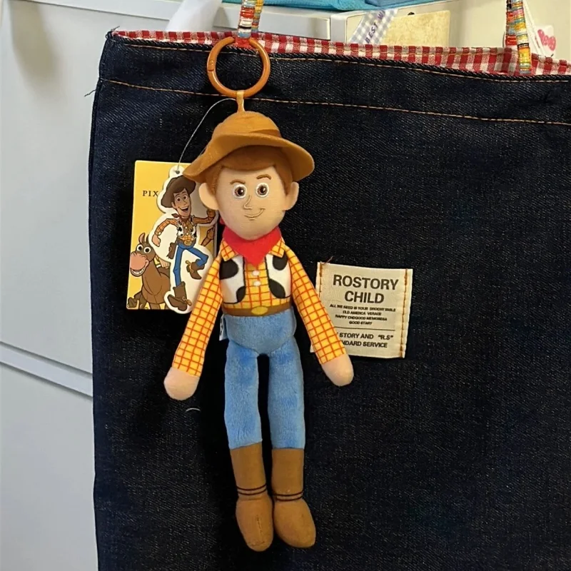 Porte-clés rempli de peluche Disney Woody pour fille, sac à dos avec fermeture éclair, corde suspendue, décoration pour Couple et garçon, pantalon, jouet de décoration, cadeau d'anniversaire