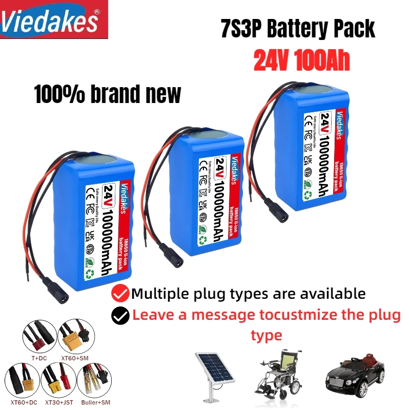 

24V 10Ah 7S3P 18650 rechargeable lithium-ion battery 25.2V 10000mAh/lithium-ion battery pack,Suitable for 29V Motor Equipment.