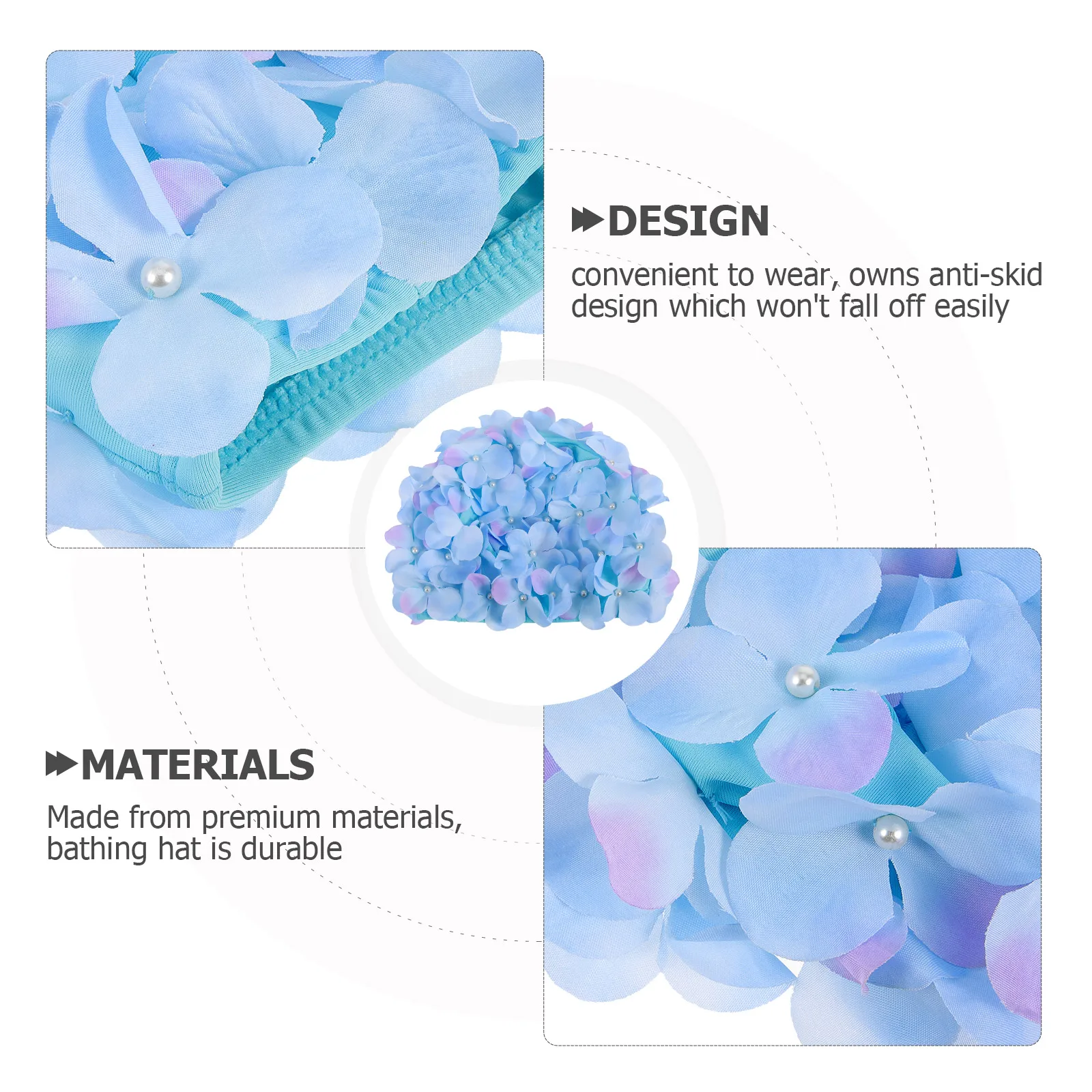

Flower Swimming Women Bathing Hat Durable Stretchy Long Short Protection Swim Caps Hair Care Gifts Swim