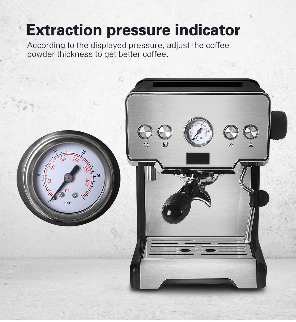 CRM3605 caffettiera macchina da caffè Espresso semiautomatica 15Bar Cappuccino Latte schiuma caffettiera 58mm portafiltro ITOP