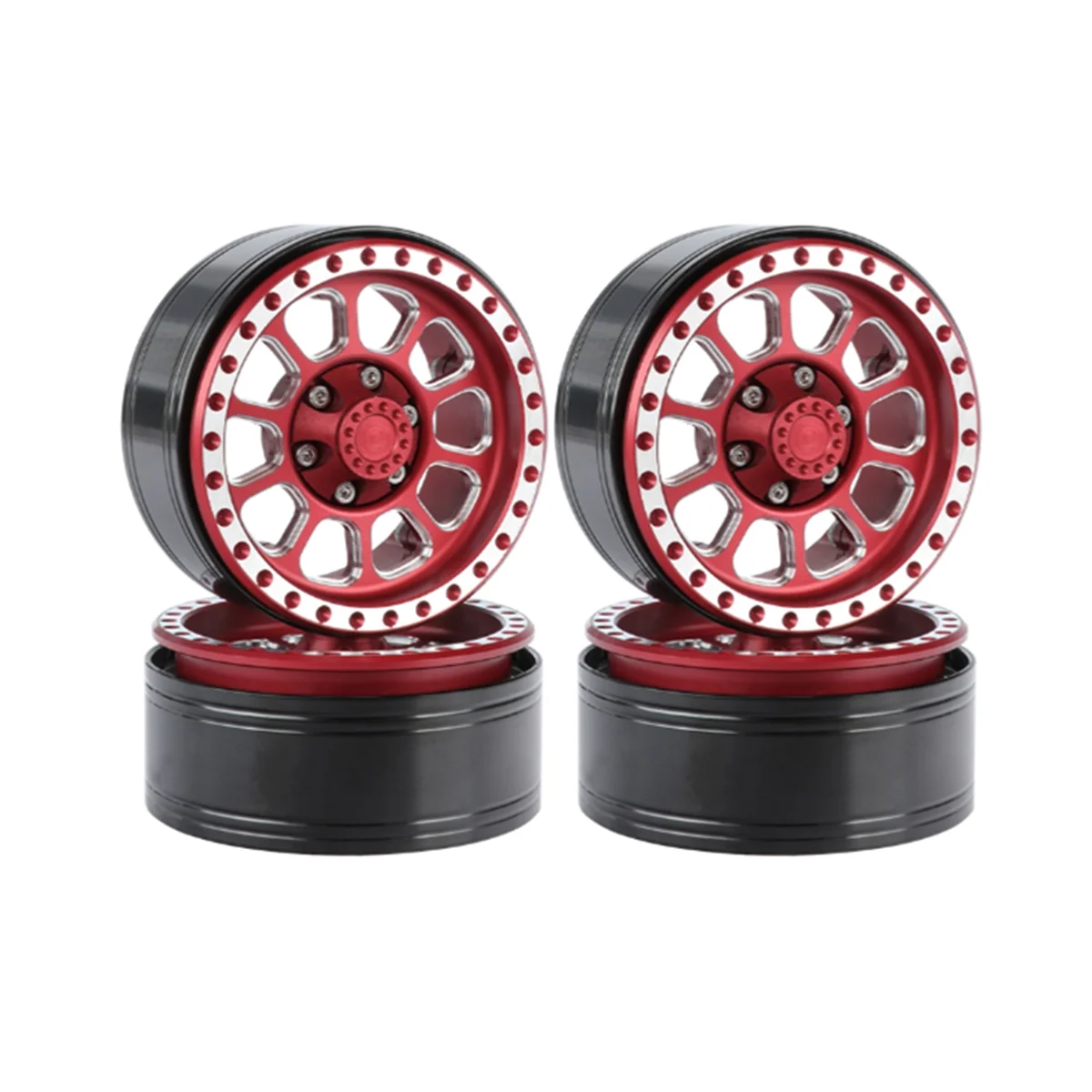 4Pcs 110G/Pcs Heavy Duty 1.9 Beadlock Wheel Rim Hub for 1/10 RC Crawler Car Axial SCX10 Traxxas TRX4 RC4WD D90 VS4-10,1