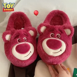 Cartoon Disney Lotso cute men and women winter soft, comfortable, non-slip, skin-friendly and warm home couple cotton slippers