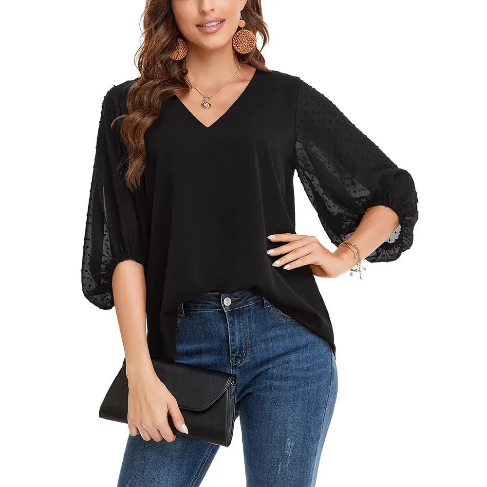 

Женская юбка-миди из полиэфирного волокна в горошек, с рукавами «летучая мышь», для дома и офиса