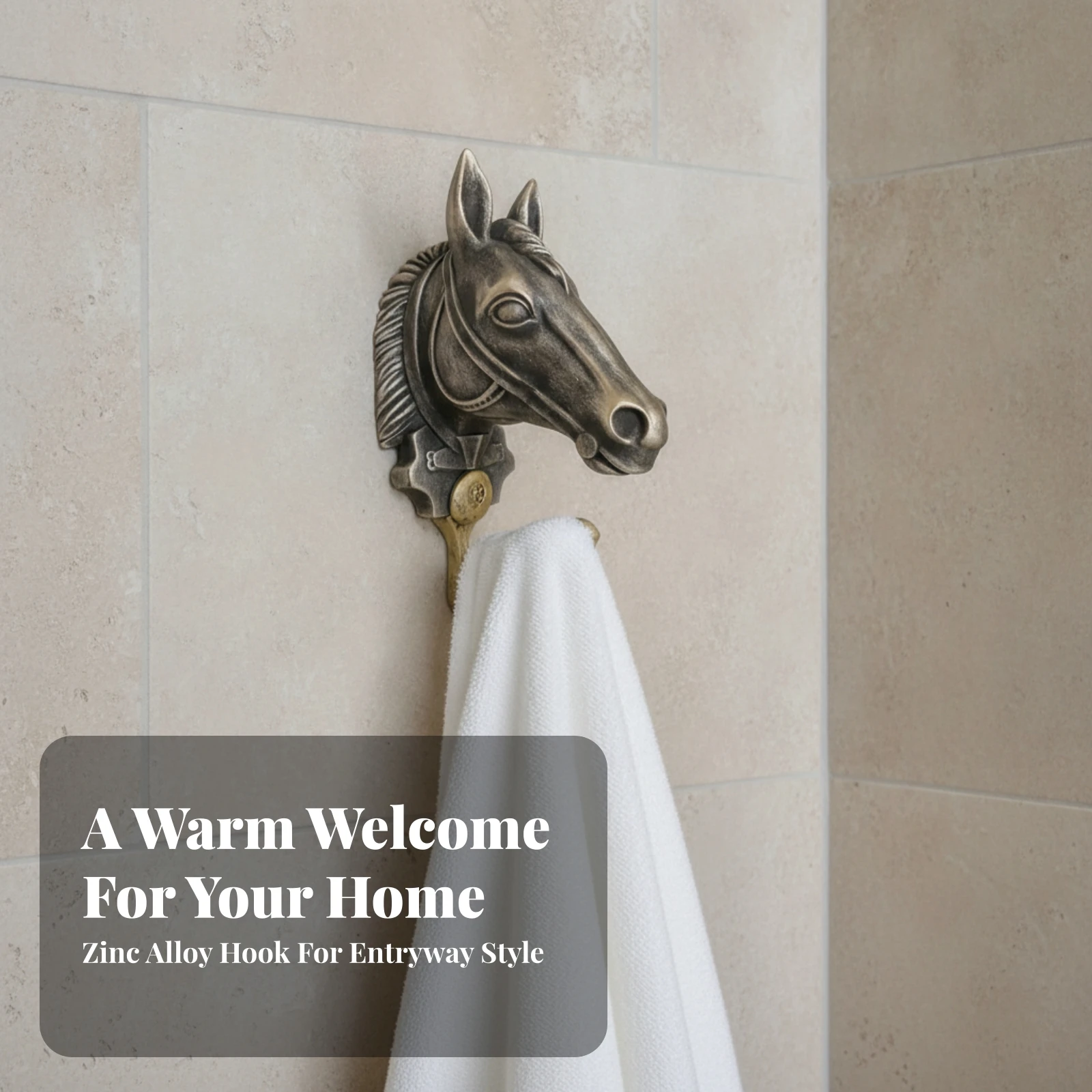 Horse Head Wall Hook Antique-Style Horse Head Hook Hardware Rustic Western for Entryway, Bedroom