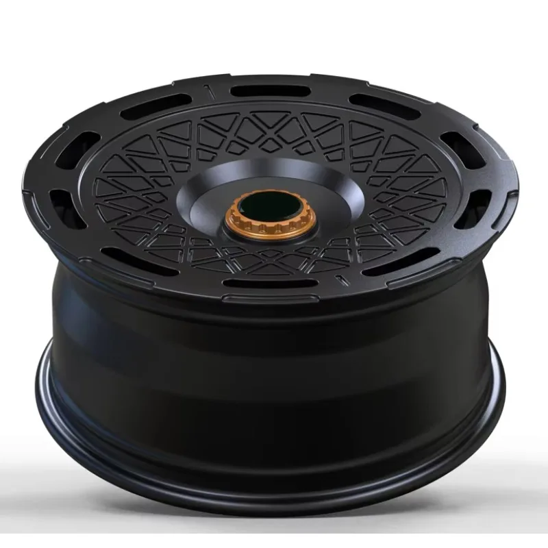 Custom Forged Aluminum Wheels 7~13J 4~8 Holes 17~26 Inch CNC Machining for Car Most Models Modification Black Geometric Surface