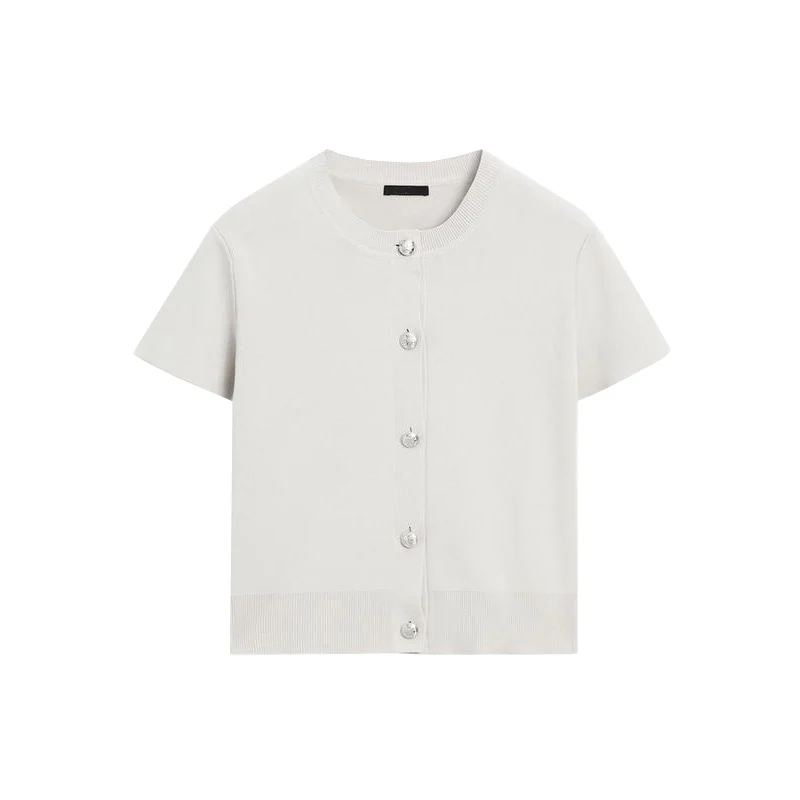 Léger ort Sve rond Ne tricoté ouvert devant irt banlieue Sle femmes Faion été nouveauté fibre de Polyester