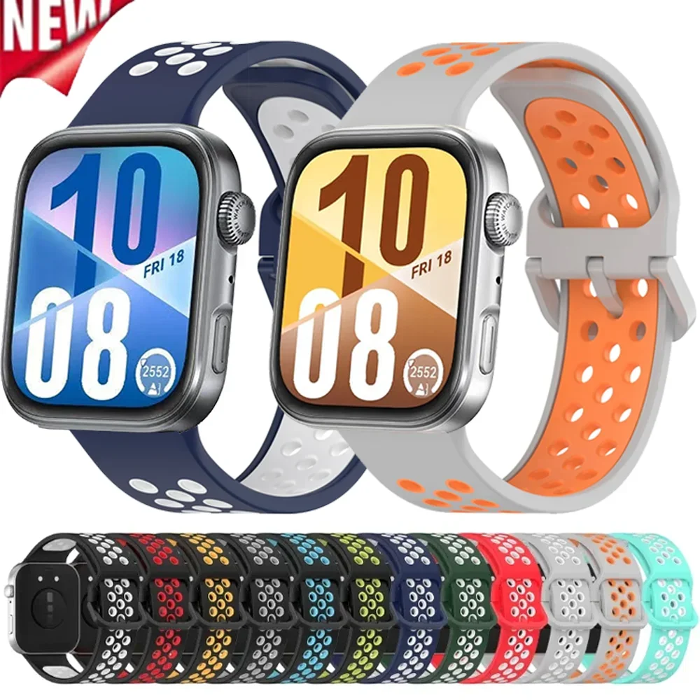 Zweifarbiges Silikon für Huawei Watch Fit 4/4pro, weiches, bequemes Armband, Armband für Huawei Watch Fit 3, Gürtel, Correa-Zubehör