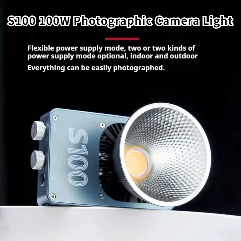 

100W Photography Camera Light Dual Color Temperature Soft Light Lamp Camera Lighting Night Scene Outdoor Shooting COB Fill Light