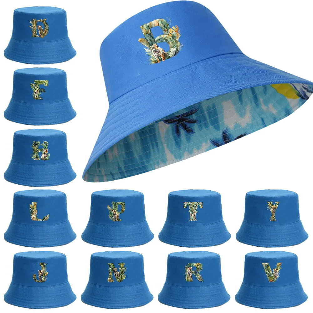 

Fishing Hat Fisherman Fashion Reversible Cap Jungle Tiger Letter Pattern Print Bucket Hats Men Women Beach Girl Boy Panama Hat