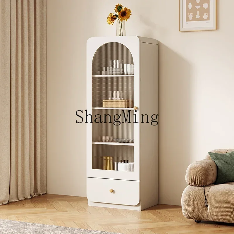 XMH Wall Home Bookcase Living Room TV Dining Side Wine Cabinet Glass Door Display Storage Standing Cabinet