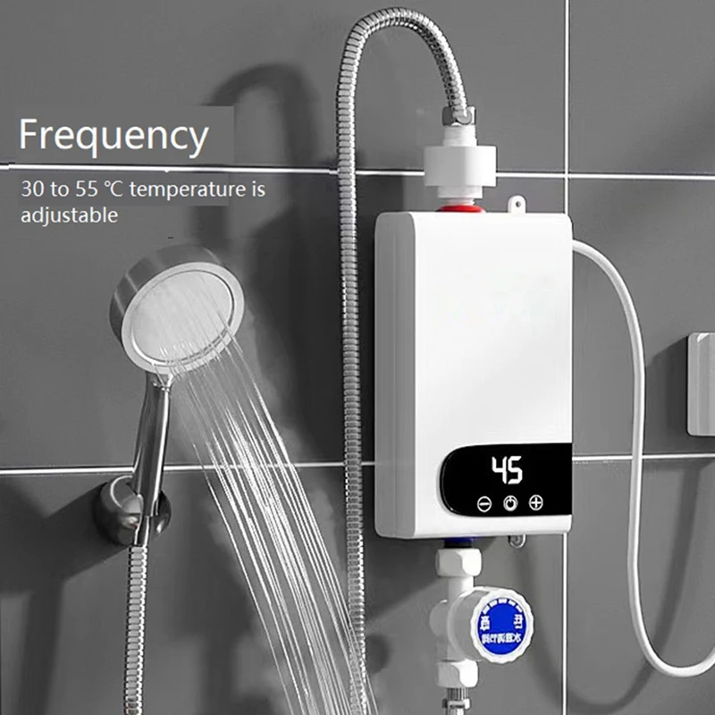 A01V-4500W Newest Water Heater Instant Water Heater Tankless Instantaneous Faucet Tap Hot Water Crane LED Digital EU Plug