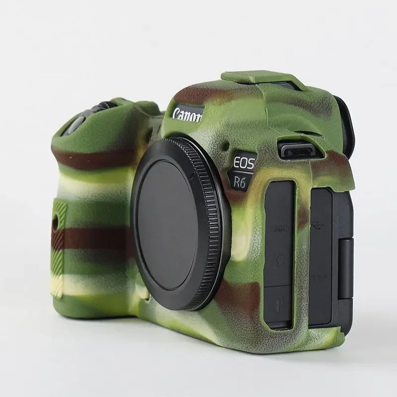 For Canon EOS R6 Mark II R6II R6 Silicone Armor Skin Case Body Cover Protector DSLR Camera Bag Anti-skid Texture Design