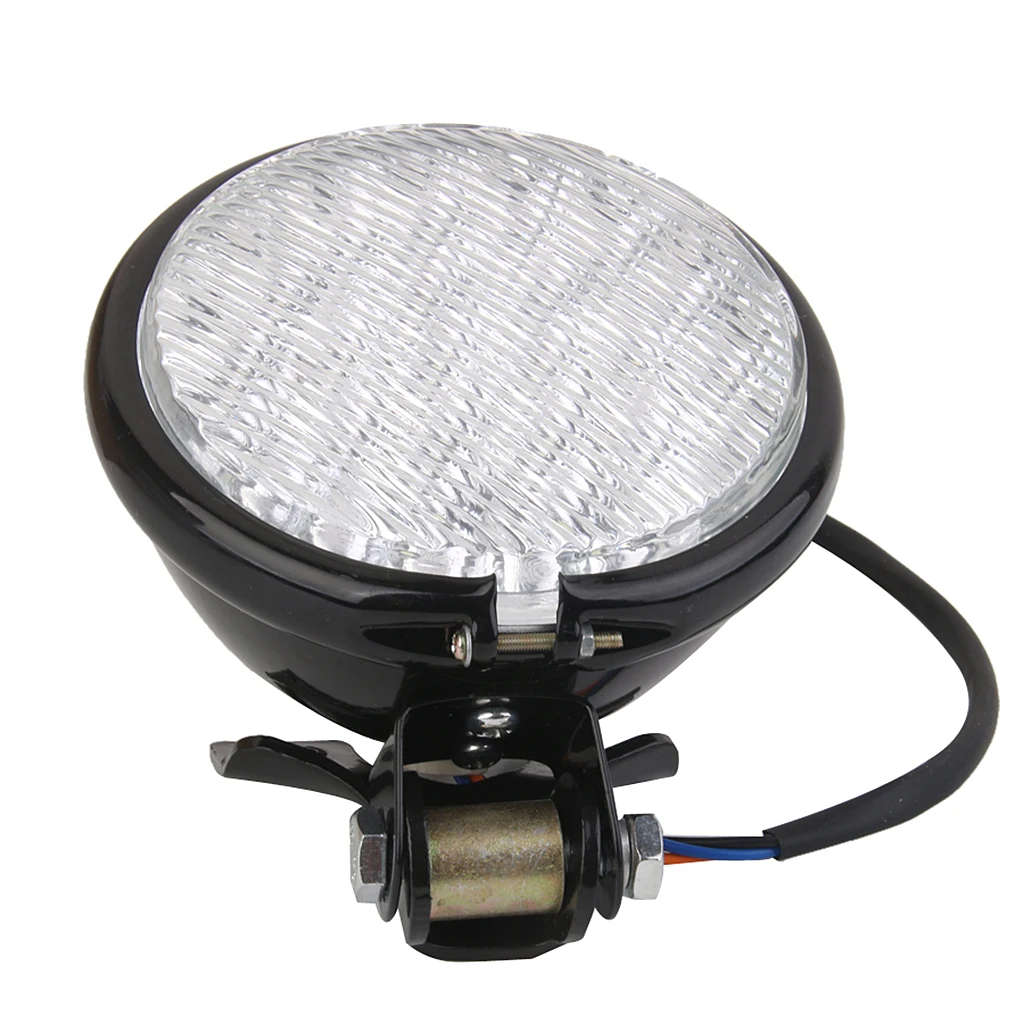 LED High Low Beam Motorcycle Headlight Front Lamp Clear Lens Auxiliary Light for Yamaha Kawasaki Honda Suzuki Custom Bikes