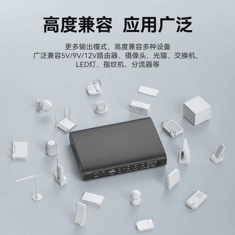 27000mAh Multi-Voltage Portable Power Station – 12V/9V/5V DC Outputs for Router, Monitor, Sound System & Phone Charging