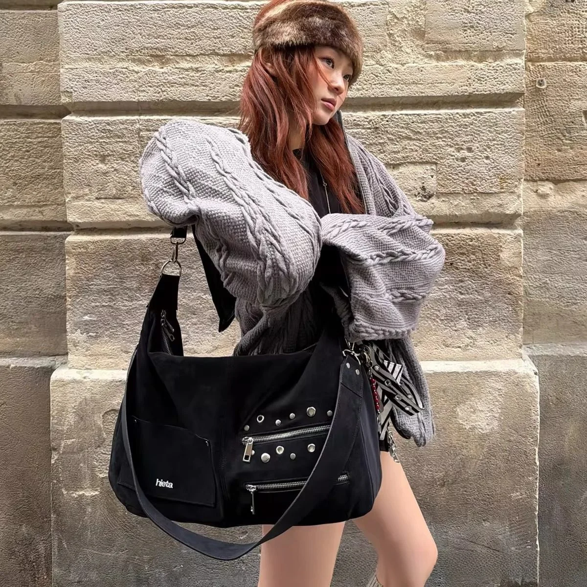 hieta-large-capacity-rivet-motorcycle-tote-bag-crossbody-handbag-soft-cotton-unisex-shoulder-bag-square-shape