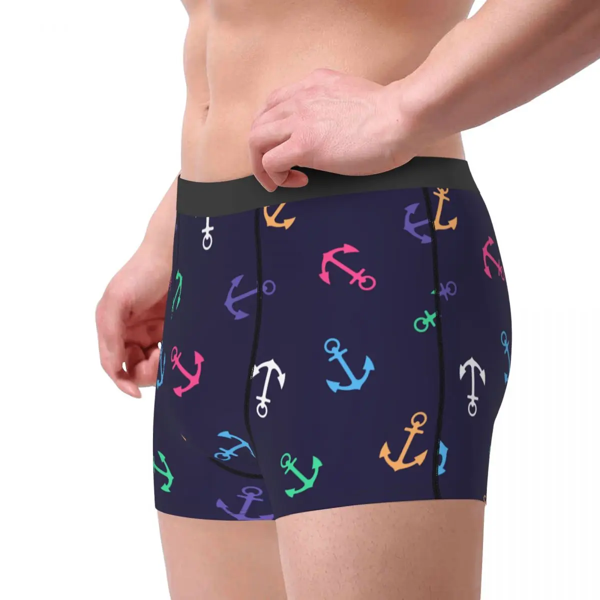 Novelty Boxer Colorful Anchor Navy Shorts Panties Men's Underwear Soft Underpants for Male