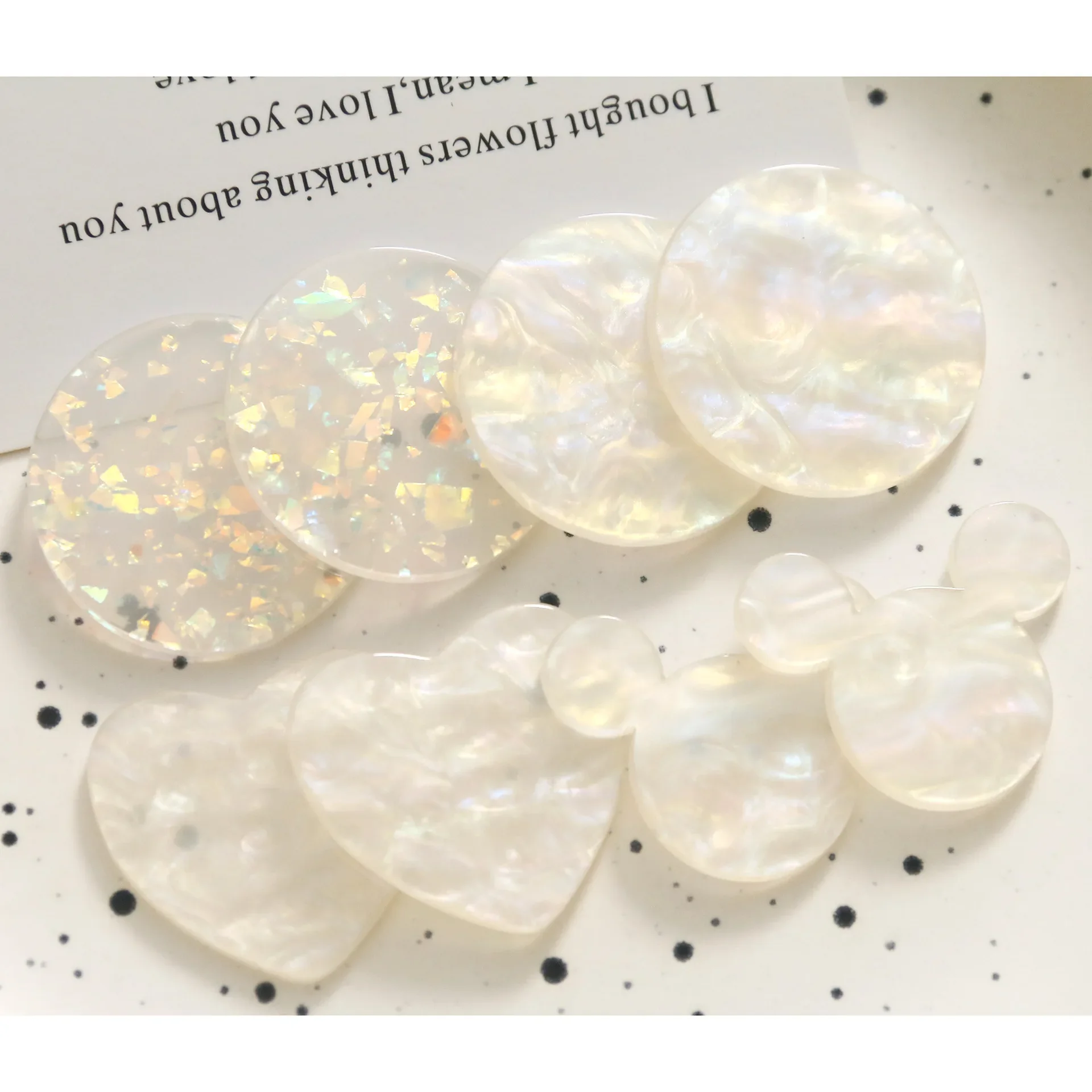 5pcs Japanese style super fairy imitation shell sequin illusion round Flat Back Resin Cabochons Scrapbooking DIY Jewelry Craft