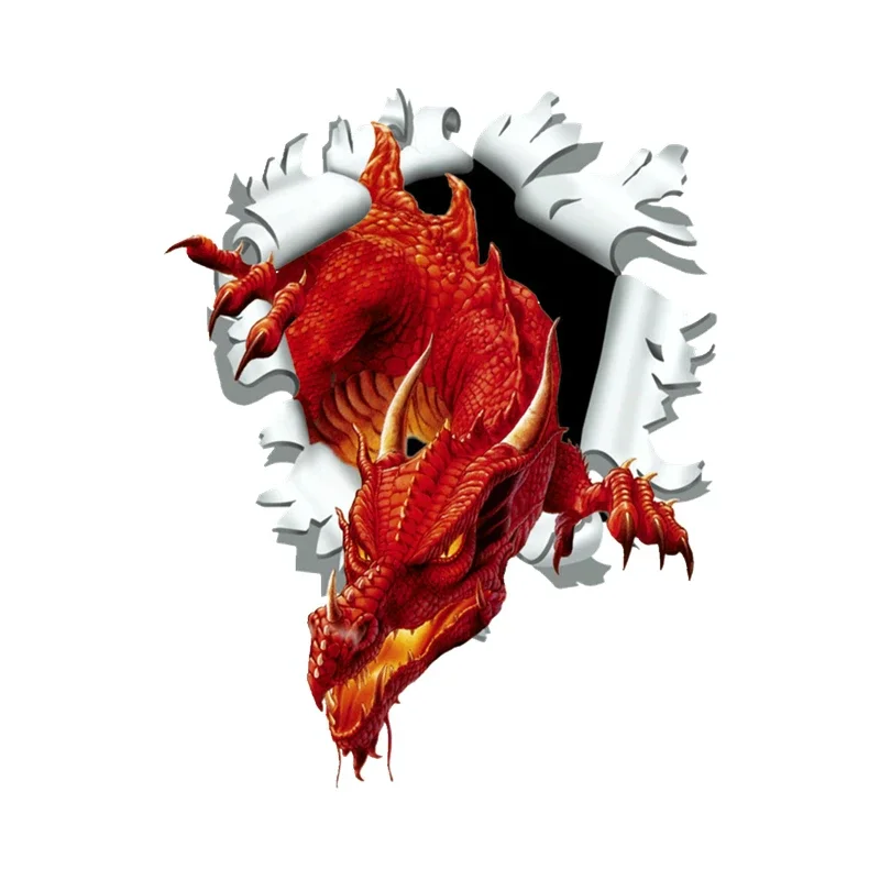 

Car Sticker Ripped Torn Bullet Hole Design Motive Red Dragon Motorcecly Decals for Window Door Laptop Vinyl,15cm