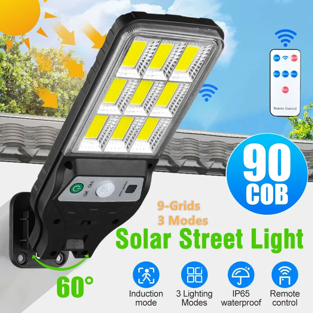 

Solar Led Light Motion Sensor Outdoor with 3 Modes Waterproof Motion Sensor Security Lighting Wall Street Lamp for Garden Patio