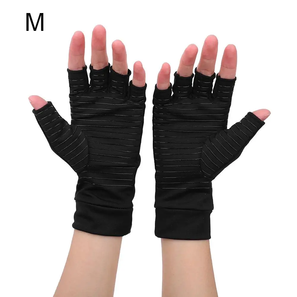 

Copper Fiber Compression Gloves for Arthritis Joint Pain Relief Women Men Therapy Full Half Fingers Elastic Support