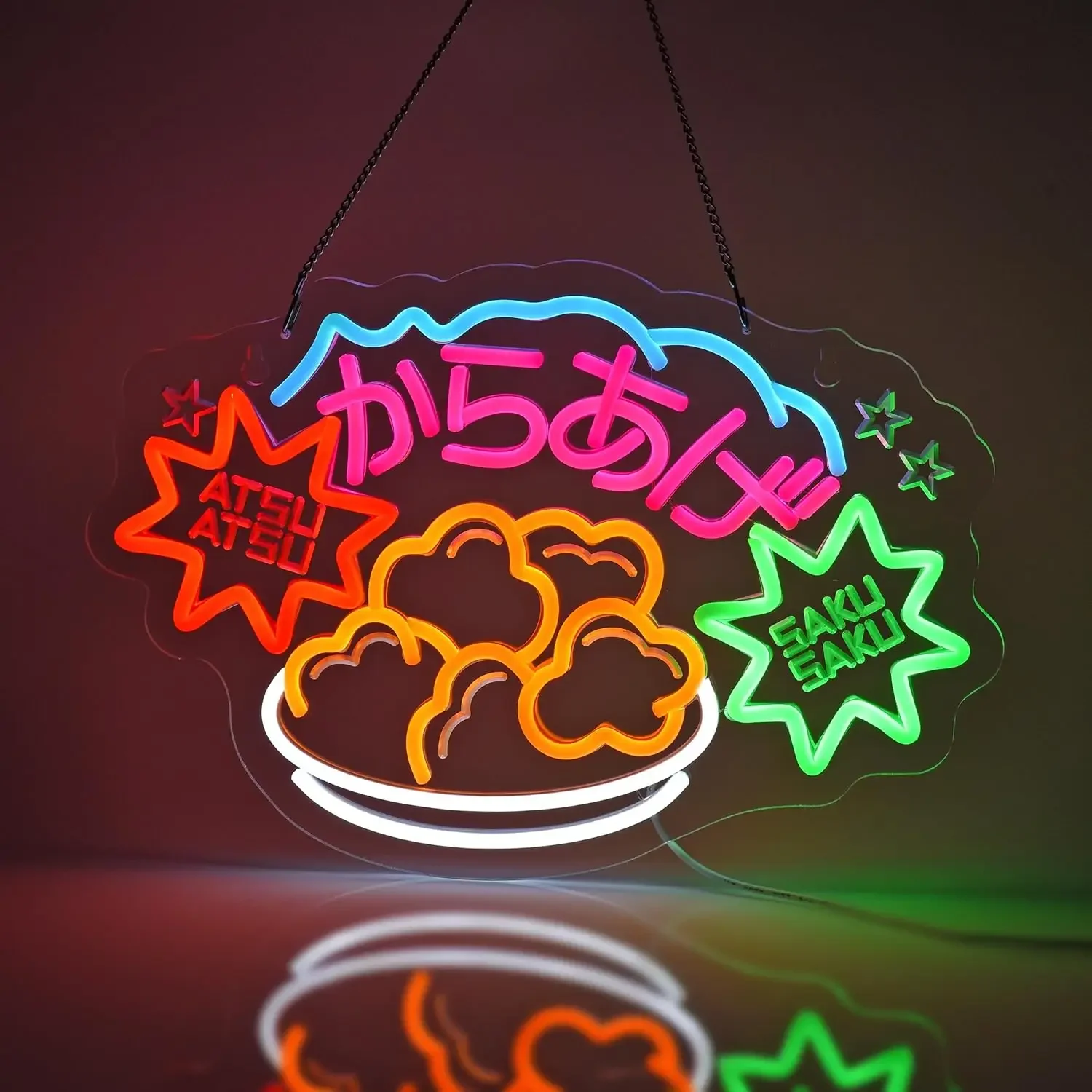 

Неоновая вывеска с жареной курицей, светодиодный неоновый свет с питанием от USB для японской кухни с курицей, ресторана, столовой, кофейни, для декора стен