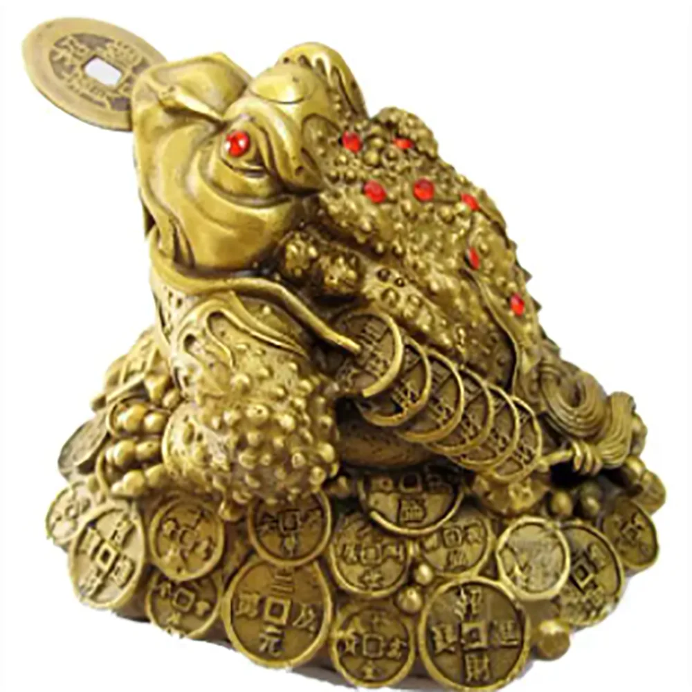 Pure gold seven Zhaocai brass toad Zhaocai Wangcai craft ornaments with the money