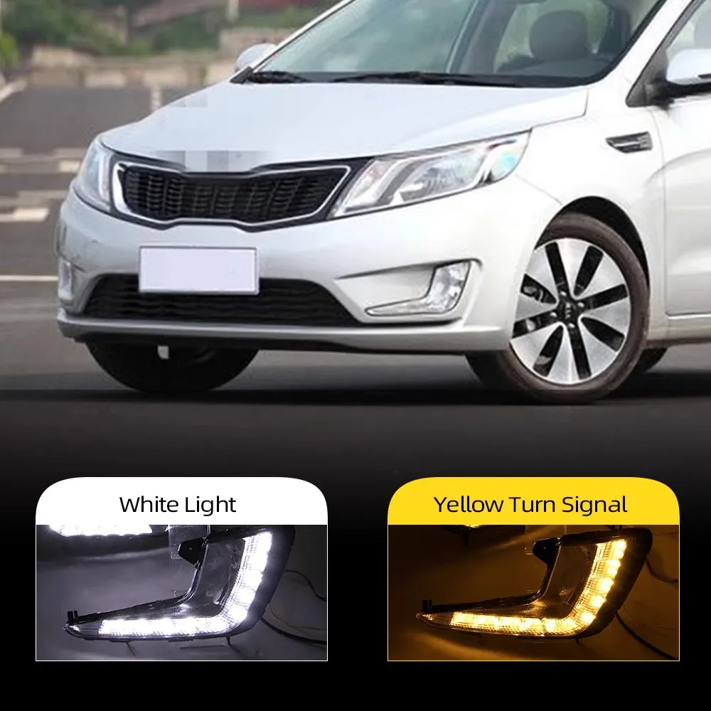 

Front Fog light Assembly for Kia K2 11-16 modified New style LED Daytime running light Car accessories
