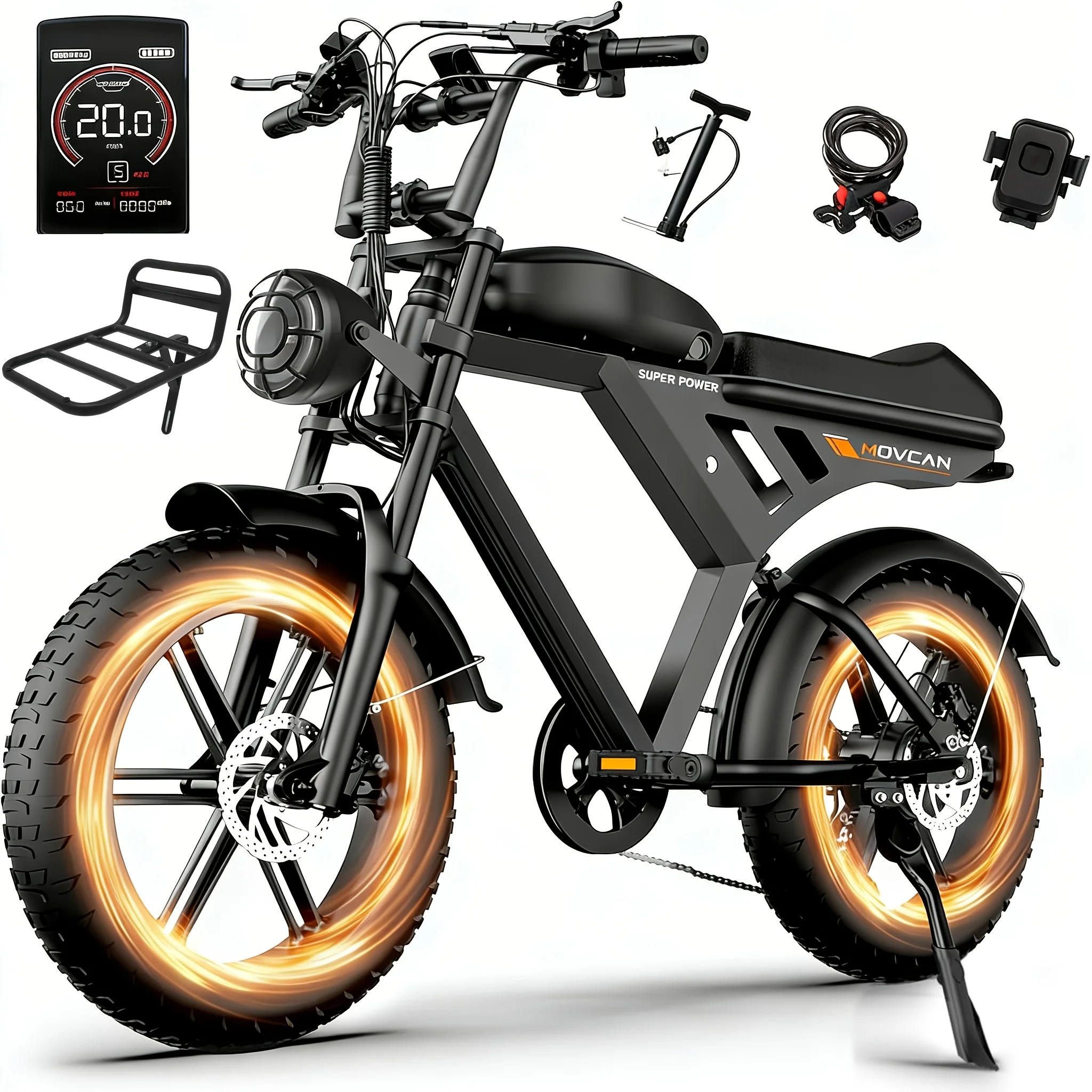 V30 Adult Electric Bicycle, 20MPH, 749W Brushless Motor, Detachable 48V15.6AH Battery. Hydraulic Disc Brakes + Dual Front Fork S image 3