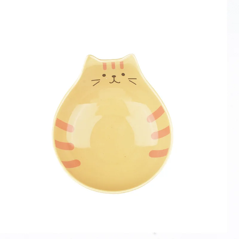 Japanese Cartoon Ceramic Cat Face Salad Bowl Cat Shape Dessert Rice Bowl Children\'s Tableware Home Kitchen Supplies Dinnerware