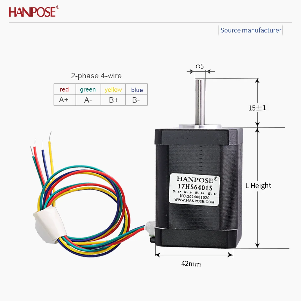 NEMA17 17HS6401S stepper motor 1.8V 4.1A two-phase four wire 3D printing accessories motor manufacturer direct sales NEMA17