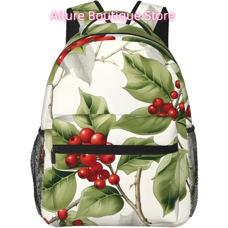 

laptop bag back to school Christmas Cute Plant Flower Lightweight Laptop Backpack Lightweight Multipurpose Travel Casual Daypack