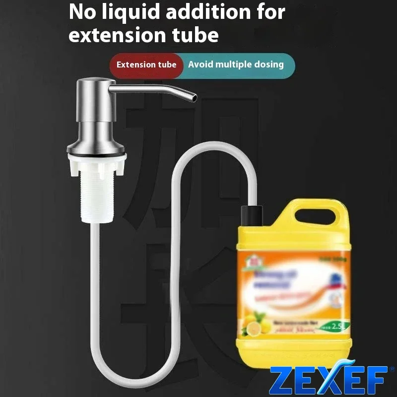 ZEXEF Home Accessory Kitchen Detergent Dispenser Black Marble Soap for Sink Pump Stainless Steel Liquid Pressure Hand Hardware