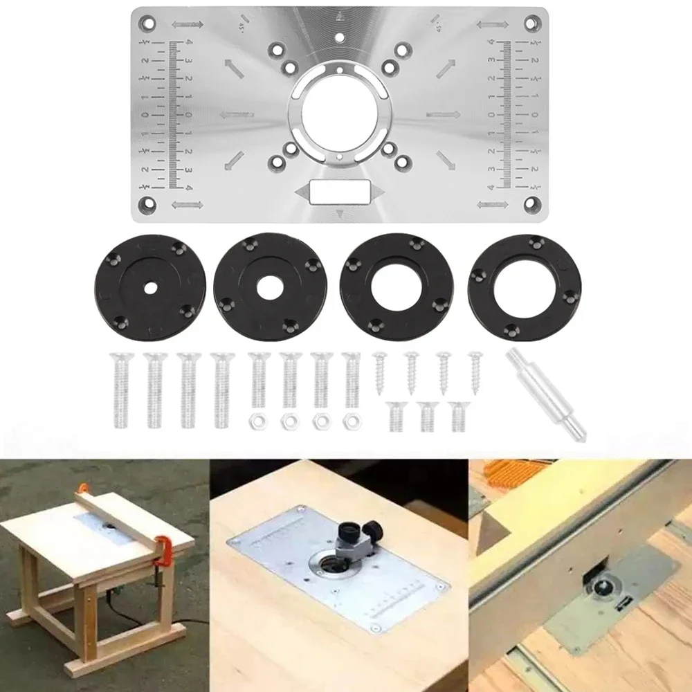 Aluminium Carpenty Router Table Insert Plate Multifunctional Woodworking Benches Carpenter Trimming Machine Engraving Board New