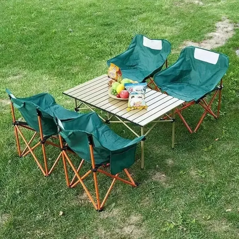 Outdoor Solid Color Przenośne składane krzesło kempingowe Księżyc Krzesło rekreacyjne Wypoczynek na plaży Składane krzesło Krzesło piknikowe Łatwe do przenoszenia