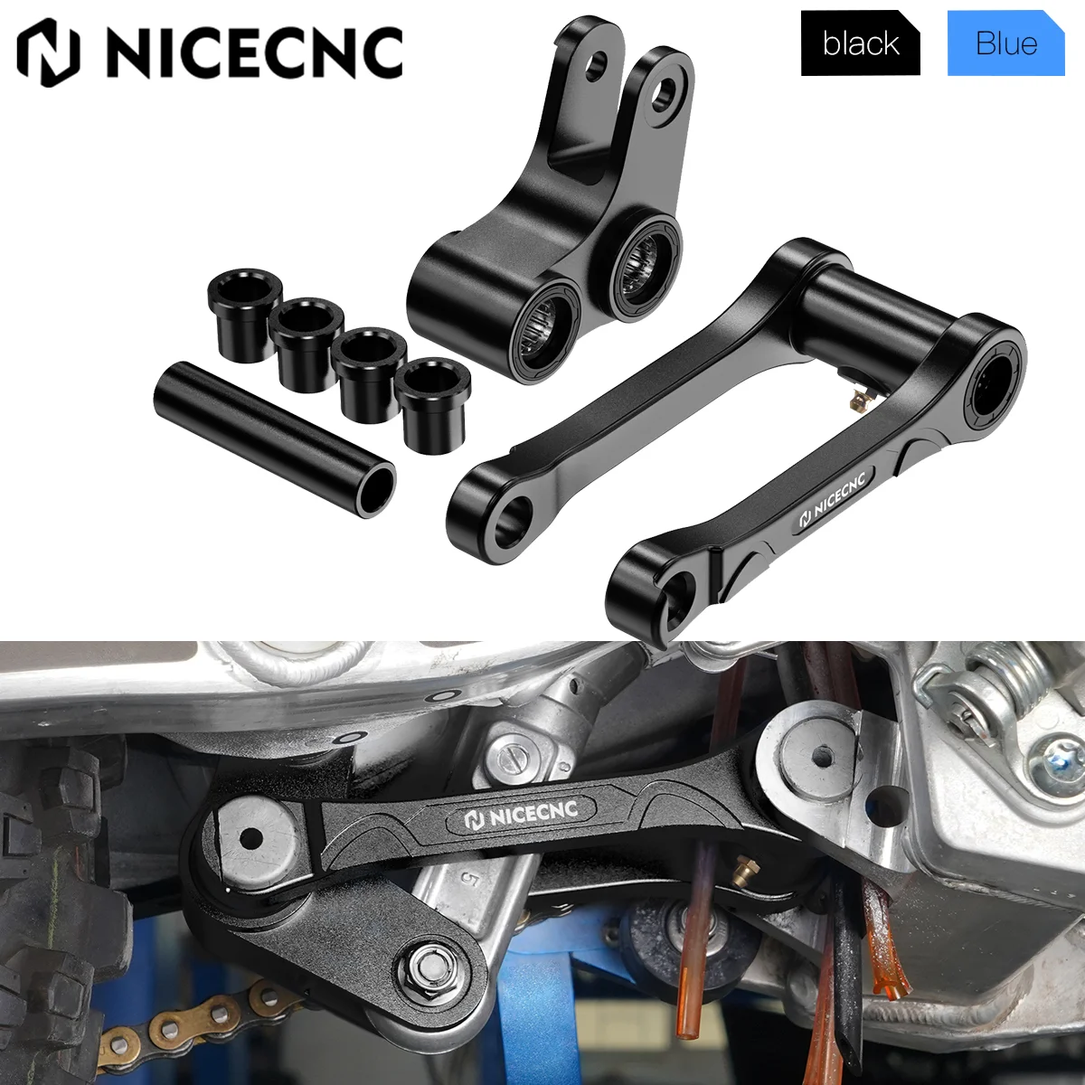 

NICECNC 1.5'' Lowering Link Kit For Yamaha YZ125 YZ250 YZ 125 250 2006-2024 YZ125X 2020-2023 YZ250X 2016-2023 WR250F WR450F 2006