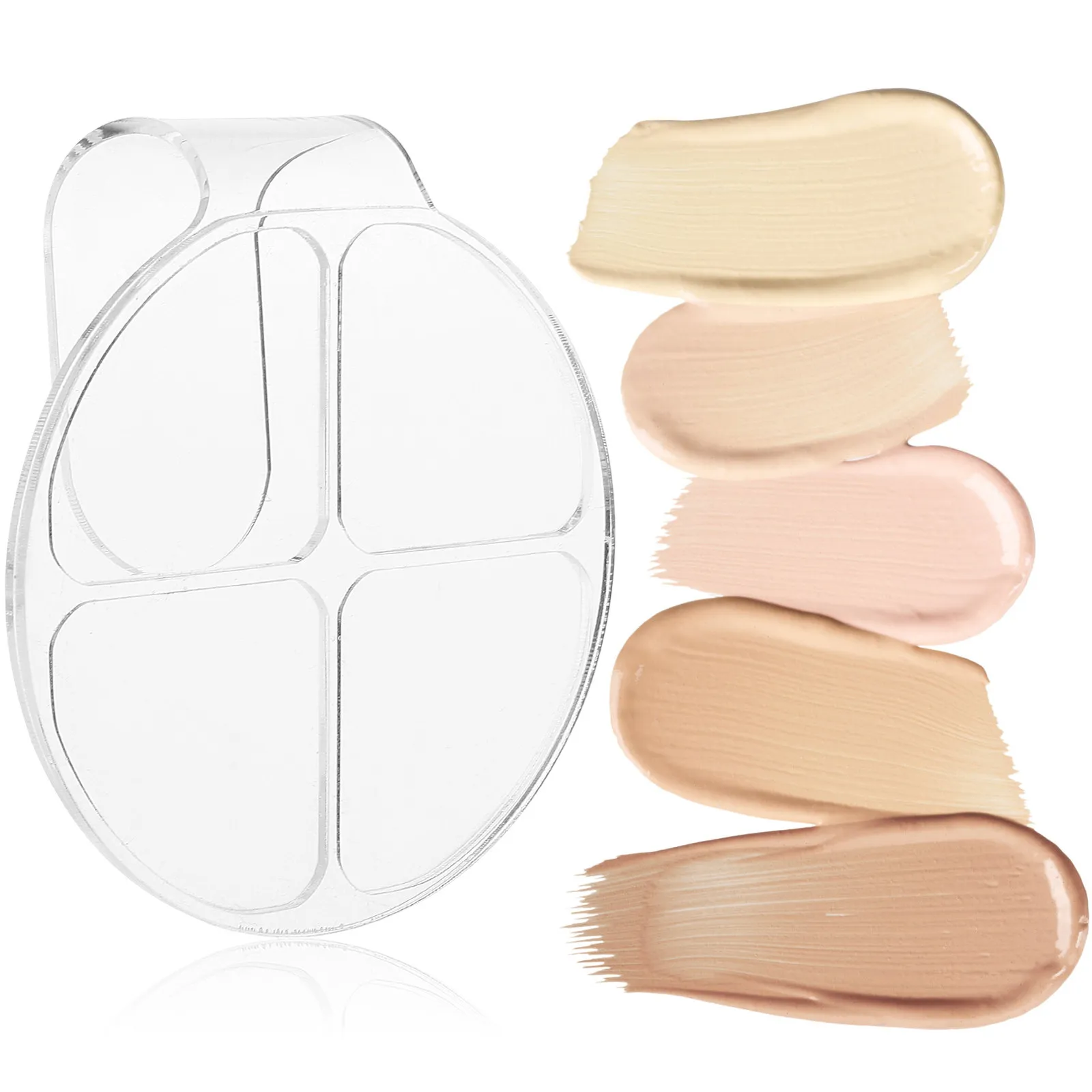 2 set Acrylic Mixing Palette 2 Sets Color Blending Tray For Makeup Nail Art Foundation Lipstick Spatula Tool Kit - view 3