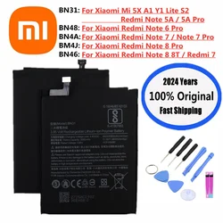 2024 Years Original Battery For Xiaomi Redmi Note 7 7Pro 8 8Pro 5A 5APro 6 6Pro Pro 8T Mi A1 Y1 Lite S2 5X Phone Battery Bateria