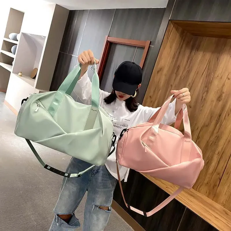 Large Capacity Gym Bag Women Travel Handbag Sports Dry Wet Pocket Swimming Tote Shoulder Weekend Fitness Duffle Yoga Shoes Bags