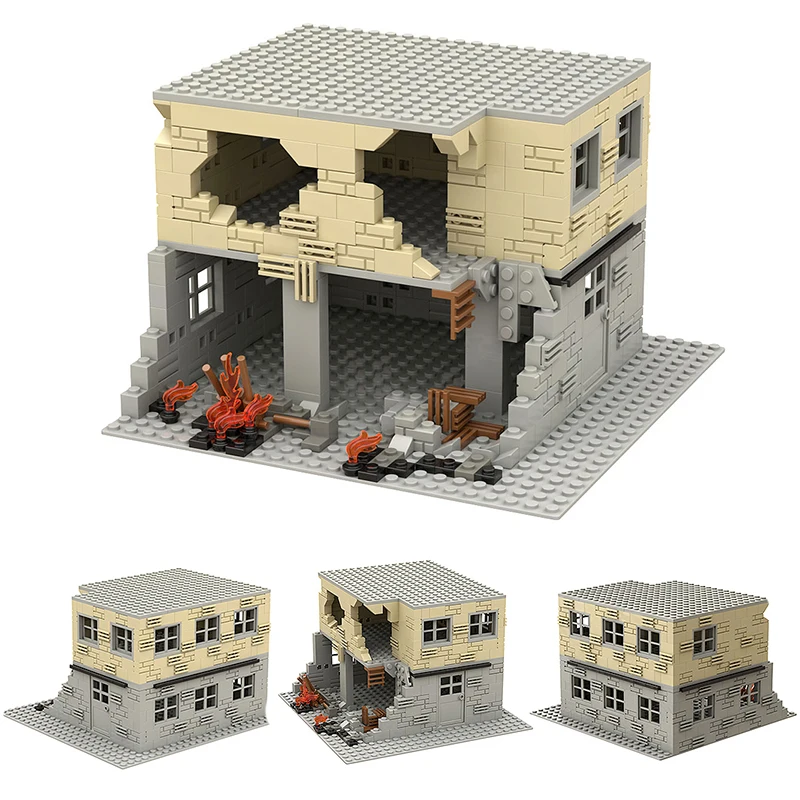 

MOC Military Ruin SWAT Weapons Building Blocks Figures Accessories Shooting Training Base Army Soldiers Parts Bricks Kids Toys