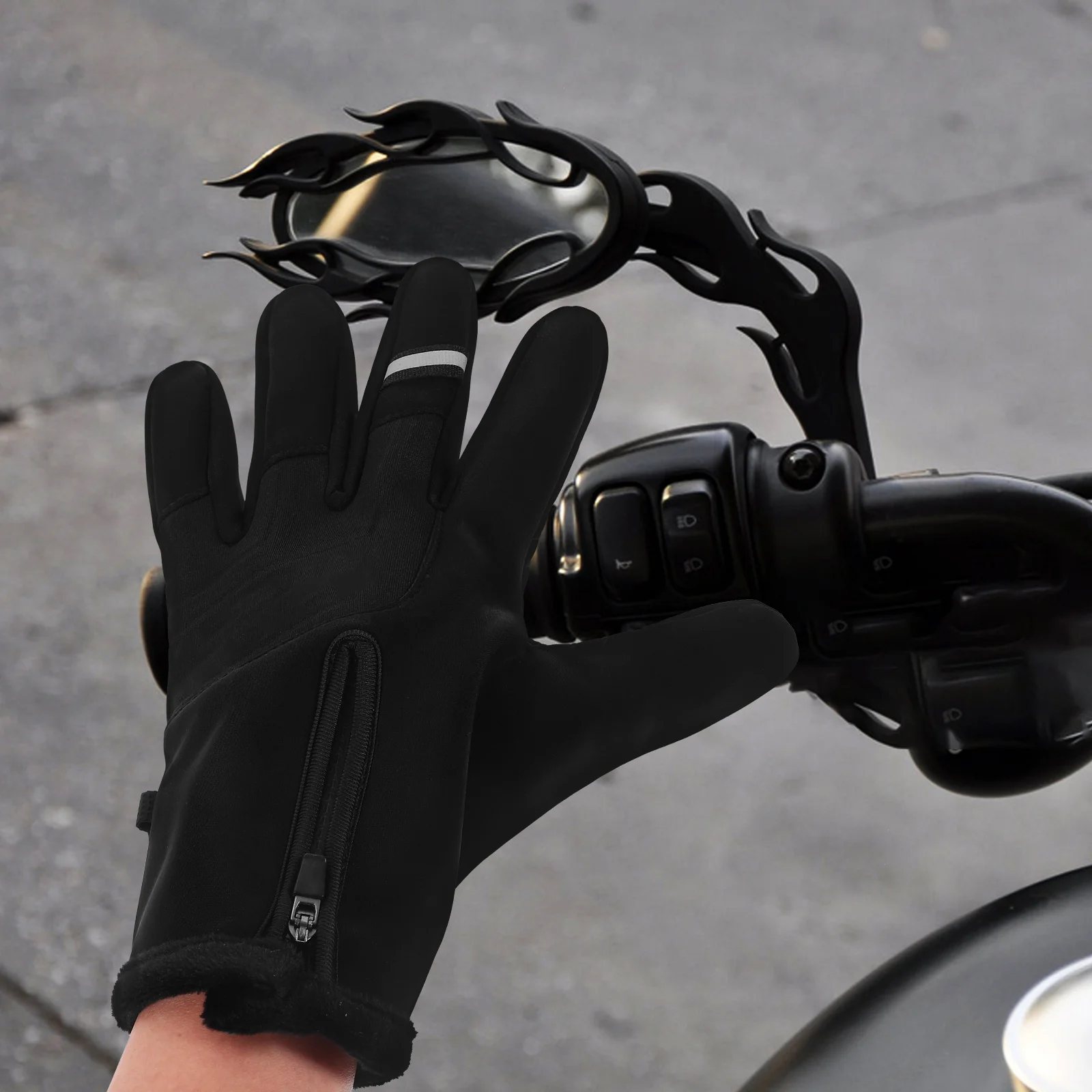 

1 Pair Winter Cycling Gloves For Men Screen Bike Gloves Windproof Insulated For Outdoor Sports Running Fishing