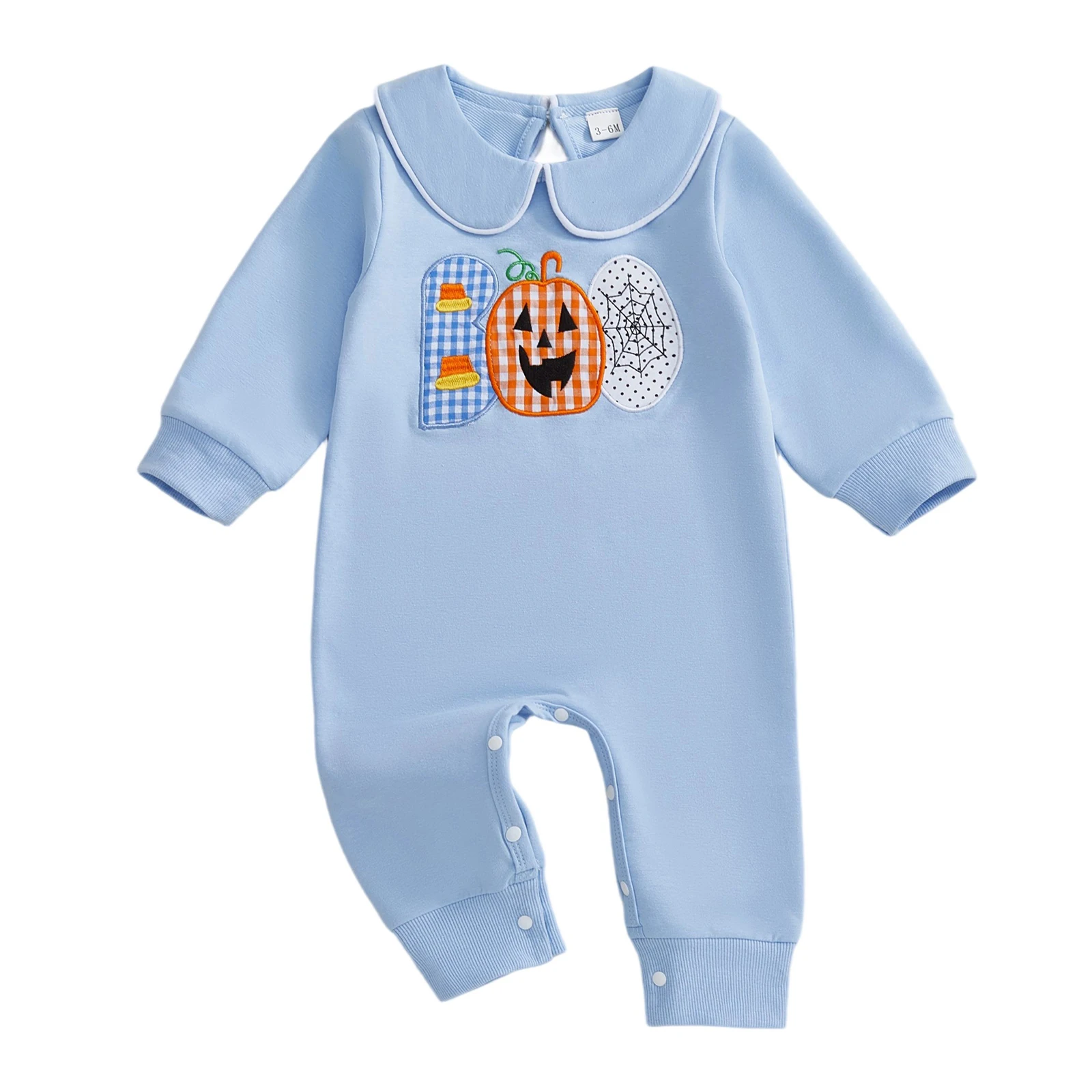 

Милый костюм на Хэллоуин для младенцев, боди с призрачной аппликацией и рюшами на рукавах для жуткого сезона, развлечений и игр