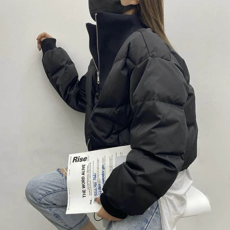 2025年秋冬新作 レディース ショート丈 コットンジャケット ゆったり カジュアル 無地 厚手 アウター