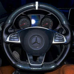 Custom Car Steering Wheel Braid Cover Soft 100% Fit For Mercedes Benz W176 W246 W205 C117 C218 W447 Car Products Steering Wrap