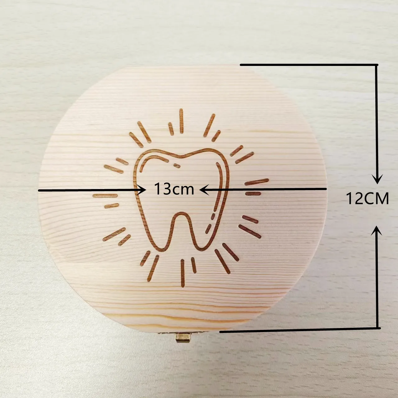 Caja de dientes de madera redonda para bebé, organizador para niños y niñas, almacenamiento de dientes de leche, Umbilica, regalos para recién