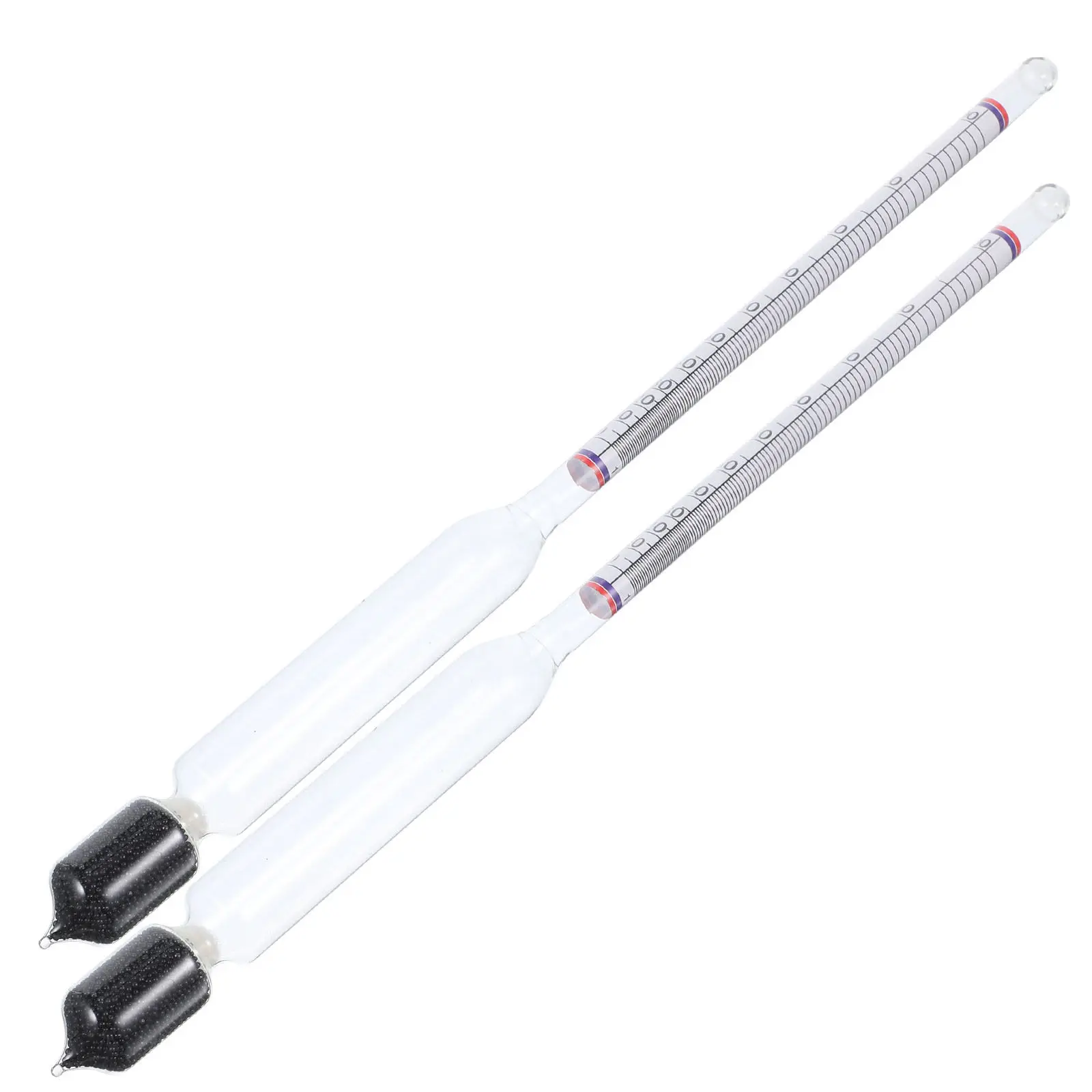 2Pcs Professional Glass Vinometer for Spirits Alcohol Testing Clear Degree Scale Hydrometer Wine Making Supplies Alcohol