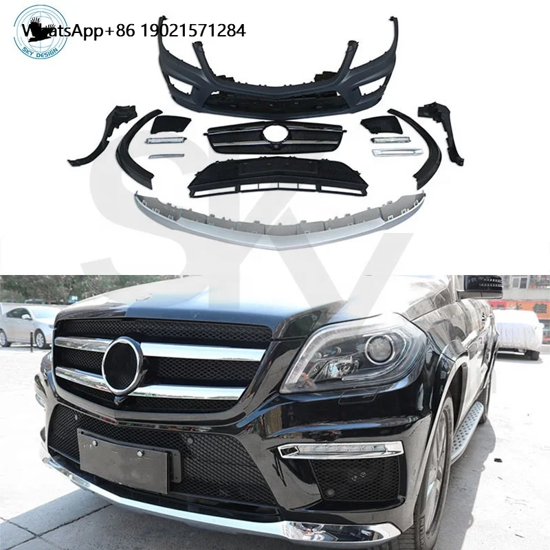 2013-2015 Car Bumper AMG GL63 Body Kit for Mercedes GL Class X166 Gl350 Gl450 Front Rear Bumper Grill Exhaust Tips