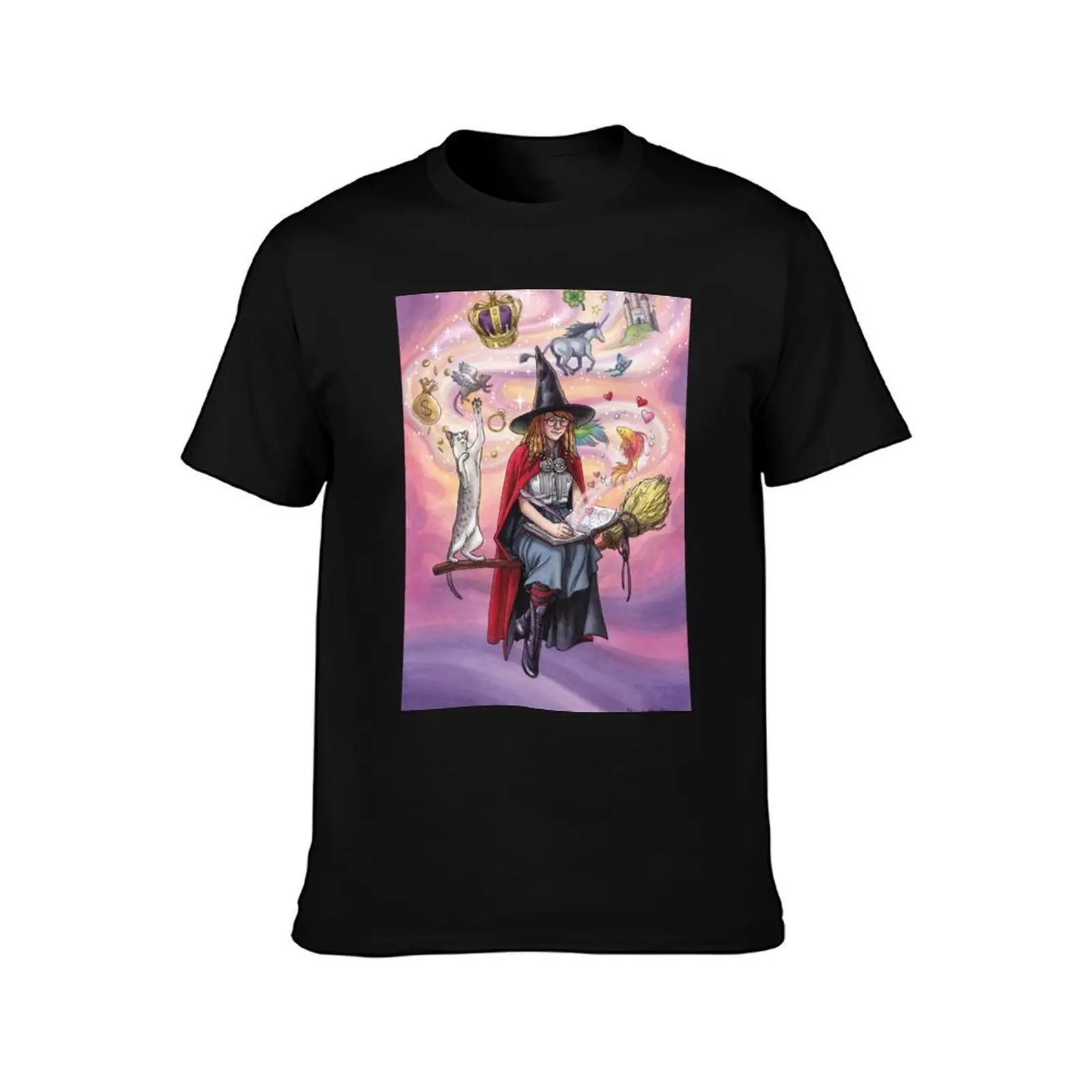 Everyday Witch Oracle - Imagine and Envision T-Shirt, Summer Casual Cotton Tee, Oversized Streetwear Tops, Vintage Graphic Print