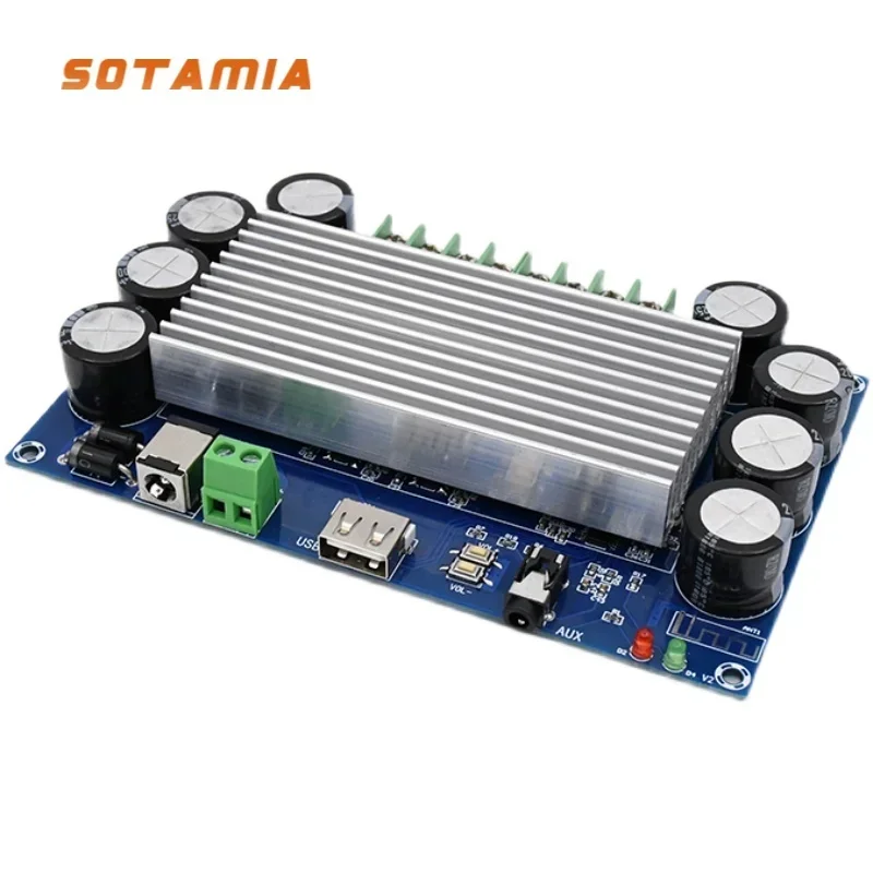 SOTAMIA TDA7388 Power Amplifier Board 50Wx4 Four-channel Professional HD Amplificador Bluetooth 5.0 Amplifier Audio AUX USB Amp