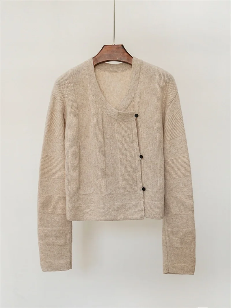 Women's Cardigan Sweater V-Neck Single Breasted Long Sleeve Knit Wool Classic Retro Casual Commuting Elegant Soft Warm